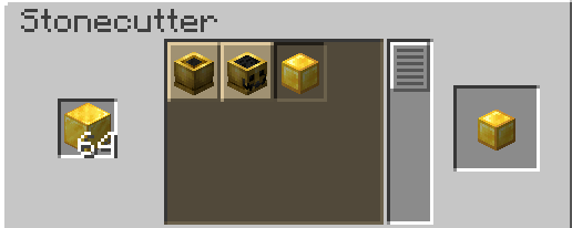 gold block in a stoencutter