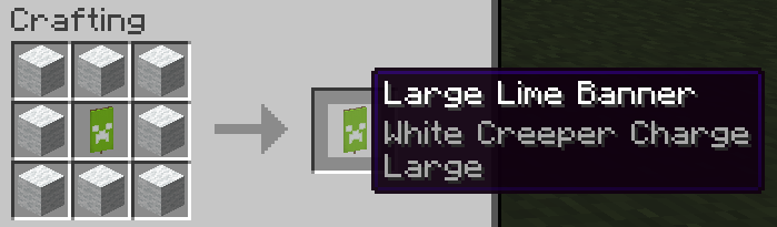 Crafting recipe: surround a banner or large banner with wool to bump it up a tier.